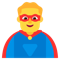 Man Superhero emoji on Microsoft